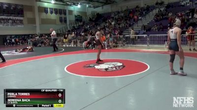 116 lbs Cons. Semi - Sereena Baca, La Quinta vs Perla Torres, Chaffey