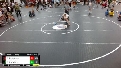 90 lbs Round 3 (3 Team) - Bryant Rogers, Palmetto State Wrestling Academy vs Zac Schrader, Eastside