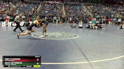 4A 157 lbs Cons. Round 2 - Braylon Peebles, Cardinal Gibbons vs Trey O`Connor, Mallard Creek