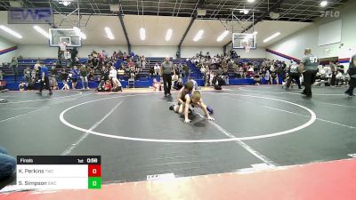 55 lbs Final - Knox Perkins, Tahlequah Wrestling Club vs Sawyer Simpson, Salina Wrestling Club