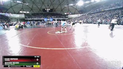 4A 190 lbs Cons. Round 3 - Bayden Beard, Central Valley vs Kage Repenn, Tahoma