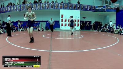 132 lbs Semis & Wb (16 Team) - Devon Adkins, Oak Hill vs Preston Hammond, New Prairie