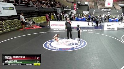 56 lbs Champ. Round 1 - Lukas Floyd, So Cal Hammers Wrestling vs Colton Crisostomo, California