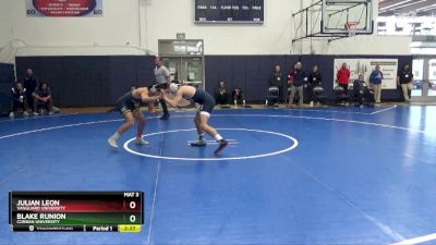 133 lbs Champ. Round 1 - Blake Runion, Corban University vs Julian Leon, Vanguard University