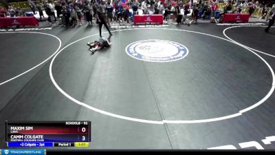 92 lbs Semifinal - Maxim Sim, LAWC vs Camm Colgate, Foothill Cougars Club