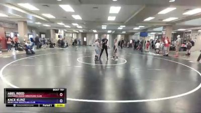 77 lbs Round 1 - Kace Kunz, Bear Lake Wrestling Club vs Abel Reed, Southern Idaho Wrestling Club