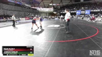 Girls 1B/2B/1A/2A 145 Semifinal - Ameriah Harlan, Nooksack Valley (Girls) vs Islah Alcala, Toppenish (Girls)