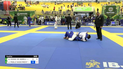 ARTHUR CESSE DE ABREU vs JUAN PABLO NASCIMENTO REINHARDT 2024 Brasileiro Jiu-Jitsu IBJJF