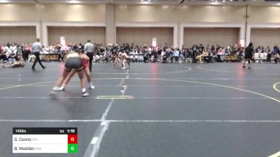 145 lbs Semifinal - Gia Coons, CPA Wrestling vs Brynn Madden, USA Gold