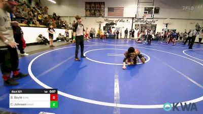 90 lbs Semifinal - Brekyn Boyle, Honey Badgers Wrestling Club vs Cadrain Johnson, Wagoner Takedown Club