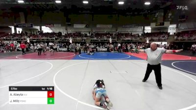 57 lbs Quarterfinal - Adrik Abeyta, SLV Elite WC vs Johnathan Millz, Pomona Elite