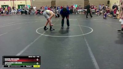 140 lbs Round 2 - Gavin Richard, Southern Columbia vs Giovanni Ciranni, St. Mark?s