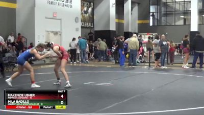 118 lbs Round 1 (16 Team) - Makenzie Usher, Midwest Assassins vs Mila Badillo, Ankeny Girls Wrestling Club