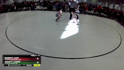 14 lbs Quarterfinal - Barrett Zapp, Waverly Wrestling Club vs Emmett Larsen, Elkhorn Wrestling