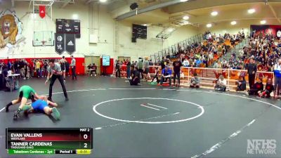 160 lbs Cons. Round 2 - Tanner Cardenas, Thousand Oaks vs Evan Vallens, Westlake