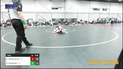 72 lbs Semifinal - Cal Satterstrom, Funky Singlets 12u Team Red vs Graham Sandoval, Oklahoma Elite 12U