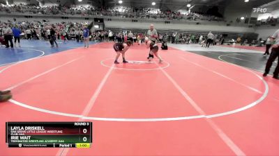 130 lbs Round 3 - Irie Wait, Terminator Wrestling Academy-AAA&nbsp; vs Layla Driskell, Oak Grove Little League Wrestling Club-AAA
