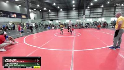 55 lbs Round 5 (6 Team) - Luke Worall, GREAT BRIDGE WRESTLING CLUB vs Lane Baker, JEFFERSON WRESTLING CLUB