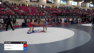 65 kg Cons 64 #1 - Dylan Garcia, South High School Wrestling vs Daniel Evans, Betterman Elite Wrestling