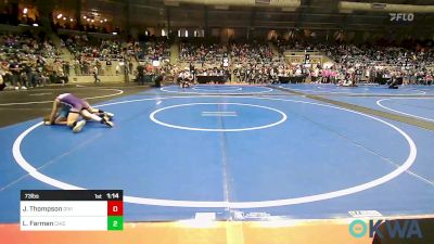 73 lbs Round Of 32 - Jacksen Thompson, Division Bell Wrestling vs Leo Farmen, Chickasha Youth Wrestling