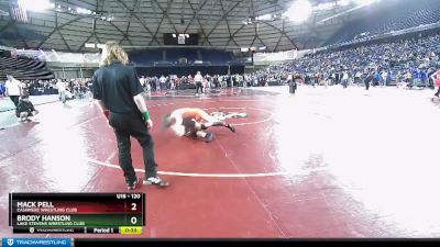 120 lbs Cons. Round 3 - Brody Hanson, Lake Stevens Wrestling Club vs Mack Pell, Cashmere Wrestling Club