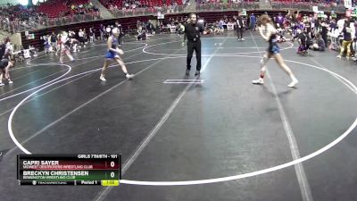 101 lbs Cons. Round 2 - Breckyn Christensen, Bennington Wrestling Club vs Capri Sayer, Midwest Destroyers Wrestling Club