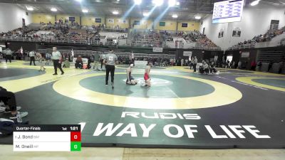 113 lbs Quarterfinal - Jacob Bond, Baylor School vs Matthew Oneill, Malvern Prep