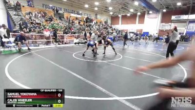 126 lbs Semifinal - Samuel Yokoyama, Los Alamitos vs Caleb Wheeler, Newport Harbor