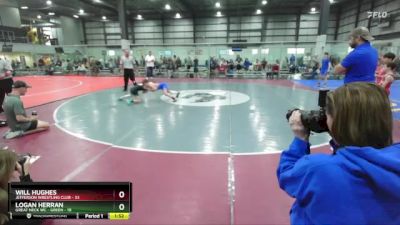 90 lbs Round 1 (6 Team) - Will Hughes, JEFFERSON WRESTLING CLUB vs Logan Herran, GREAT NECK WC - GREEN