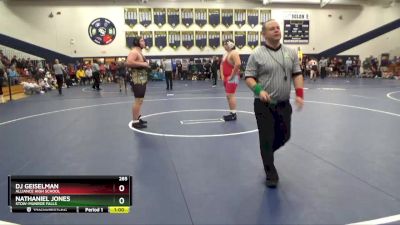 285 lbs Cons. Round 5 - Nathaniel Jones, Stow-Munroe Falls vs DJ Geiselman, Alliance High School