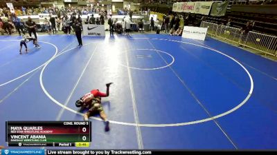 62 lbs Cons. Round 5 - Maya Quarles, Red Star Wrestling Academy vs Vincent Abania, Oakdale Wrestling Club