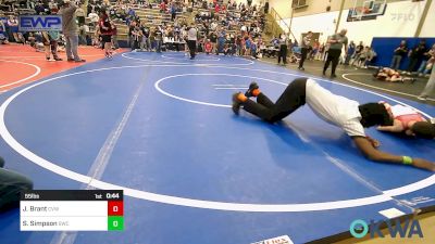 55 lbs 3rd Place - Jayden Brant, Caney Valley Wrestling vs Sawyer Simpson, Salina Wrestling Club