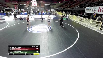 120 lbs 5th Place Match - Angel Garcia, Woodlake High School Wrestling vs Cole Cronan, Turlock High School Wrestling