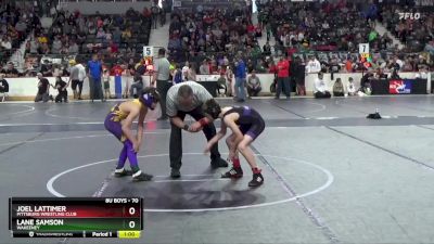 70 lbs Semifinal - Lane Samson, Wakeeney vs Joel Lattimer, Pittsburg Wrestling Club