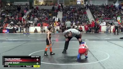 43 lbs Semifinal - Cooper Bailey, Beloit vs Talon Dupriest, SlyFox Wrestling Academy