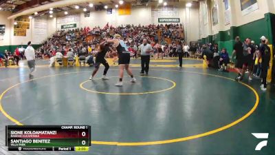 285 lbs Champ. Round 1 - Santiago Benitez, Villa Park vs Sione Koloamatanzi, Rancho Cucamonga