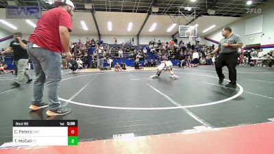 55 lbs Consolation - Chance Peters, Claremore Wrestling Club vs Timmy McCall, Ft. Gibson Takedown Club