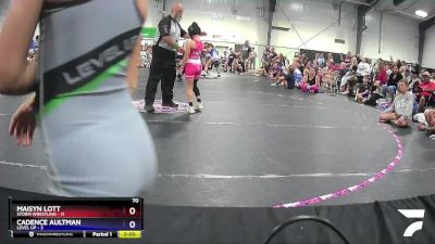 70 lbs Round 3 (3 Team) - Cadence Aultman, Level Up vs Maisyn Lott, Storm Wrestling