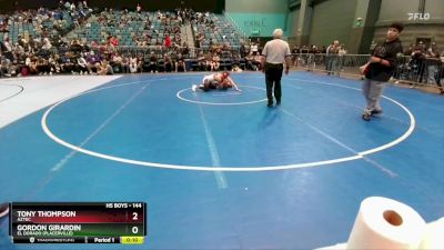 144 lbs Cons. Round 4 - Tony Thompson, Aztec vs Gordon Girardin, El Dorado (Placerville)