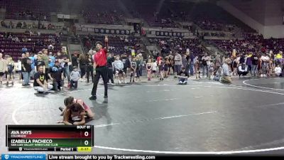 56-57 lbs Round 1 - Izabella Pacheco, San Luis Valley Wrestling Club vs Ava Hays, Colorado