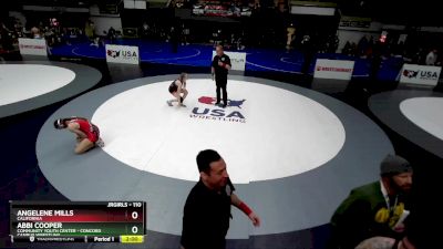 110 lbs Champ. Round 1 - Abbi Cooper, Community Youth Center - Concord Campus Wrestling vs Angelene Mills, California