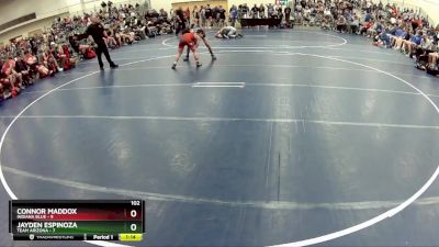 102 lbs Semis & 1st Wrestleback (8 Team) - Jayden Espinoza, Team Arizona vs Connor Maddox, Indiana Blue