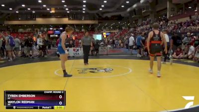 160 lbs Champ. Round 2 - Tyren Emberson, KS vs Waylon Redman, AR