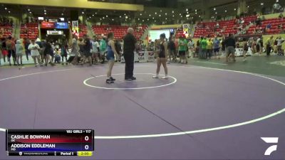 117 lbs Cons. Semi - Cashlie Bowman, OK vs Addison Eddleman, MO