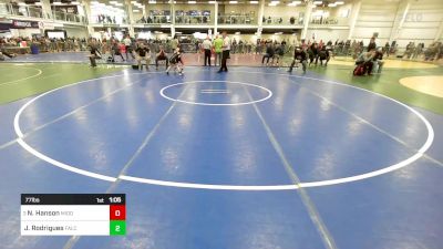 77 lbs Quarterfinal - Noah Hanson, Middlebury VT vs Jack Rodrigues, Falcon Wrestling