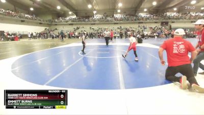 65 lbs Champ. Round 2 - Emmett Burns, Blue Pride Wrestling Club-AAA vs Barrett Simmons, Webb City Youth Wrestling Club-AAA