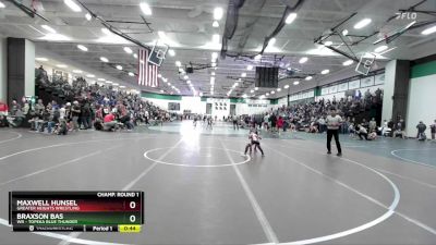 45 lbs Champ. Round 1 - Braxson Bas, WR - Topeka Blue Thunder vs Maxwell Hunsel, Greater Heights Wrestling