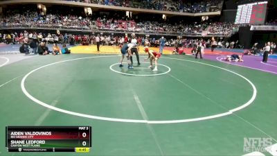 5A 132 lbs Quarterfinal - Shane Ledford, Canyon West Plains vs Aiden Valdovinos, Rio Grande City