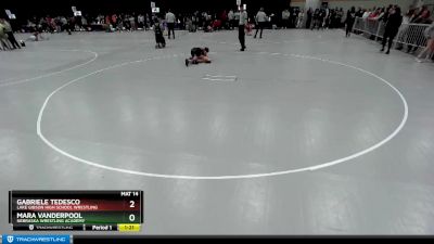 105 lbs Quarterfinal - Mara Vanderpool, Nebraska Wrestling Academy vs Gabriele Tedesco, Lake Gibson High School Wrestling