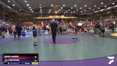 100 lbs Quarterfinal - Gavin Landers, IA vs Cale Browning, OK